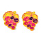 Autumn Theme Translucent Acrylic Pendants, 3D Printed, Grape, Yellow, 36.5x30.5x3mm, Hole: 1.2mm