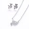 Tarnish Resistant 304 Stainless Steel Jewelry Sets, Stud Earrings and Pendant Necklaces, Eagle, Stainless Steel Color, Necklace: 18.9 inch(48cm), Stud Earrings: 8.5x9x1.2mm, Pin: 0.8mm
