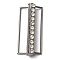 Alloy Rhinestone Belt Strap Buckles, for Down Jacket Windbreaker Garment Accessories, Rectangle, Gunmetal, 60x27.5x11.5mm, Hole: 49x7mm