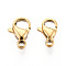 304 Stainless Steel Lobster Claw Clasps, Ion Plating(IP), Real 18K Gold Plated, 9.3x5.8x3.2mm, Hole: 1.2mm