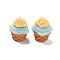 Resin Cabochons, Ice Cream, Light Sky Blue, 24.5x23mm