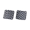 304 Stainless Steel Filigree Joiners Links, Square, Imitation Woven Rattan Pattern, Gunmetal, 31x31x2.6mm, Side Length: 24x24mm
