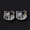 Glass Beads, for Jewelry Making, Cat, Clear, 12.5x14x6.5mm, Hole: 1mm