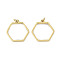Ion Plating(IP) 304 Stainless Steel Pendants, Laser Cut, with Jump Ring, Golden, Hexagon, 17x16.5x1mm, Hole: 2mm