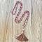 Natural Rhodonite Mala Prayer Round Beaded Wrap Necklaces with Long Tassel and Metal Tree of Life, for Yoga Meditation, Platinum, 40.16 inch(102cm)