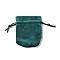 Velvet Storage Bags, Drawstring Pouches Packaging Bag, Oval, Dark Cyan, 8.5~9x6.5~7cm