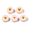 Handmade Polymer Clay Beads, for DIY Jewelry Crafts Supplies, Flat Round with Duck, Misty Rose, 8.5~9.5x4~5mm, Hole: 1.6mm