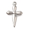 Anti-Tarnish 304 Stainless Steel Pendants, Cross Charm, Stainless Steel Color, 18.5x12x2mm, Hole: 0.9mm