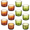 12Pcs 2 Colors Transparent Glass Candle Holders, for Pillar Candle, Home Decoration, Column, Mixed Color, 5.4x3.85cm, Inner Diameter: 4.5cm, 6pcs/color