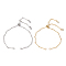 2Pcs 2 Colors Brass Slider Bracelet Makings, with Bar Link Chain and Slider Beads, Platinum & Golden, 10-5/8 inch(27cm), 1pc/color