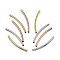 Brass Curved Tube Beads, Curved Tube Noodle Beads, Lead Free & Nickel Free & Cadmium Free, Mixed Color, 30x2mm, Hole: 1.5mm