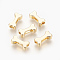 Brass Slide Charms, Bone, Nickel Free, Real 18K Gold Plated, 12x6x4mm, Hole: 6x1mm & 3x1.5mm