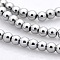 Round Non-magnetic Synthetic Hematite Beads Strands, Gainsboro, 3mm, Hole: 1mm, about 133~142pcs/strand, 16 inch