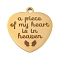 PVD Vacuum Plating 201 Stainless Steel Pendants, Heart with Word A Piece of My Heart is in Heaven Charms, Real 18K Gold Plated, 30.5x29x2mm, Hole: 3mm