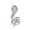 Brass Micro Pave Cubic Zirconia Pendants, Cadmium Free & Nickel Free & Lead Free, Snake Charms, Platinum, 25x9x9.5mm, Hole: 4.5x4mm