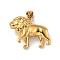 PVD Vacuum Plating 304 Stainless Steel Pendants, Lion, Golden, 29x38x12mm, Hole: 9x4.5mm