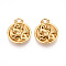304 Stainless Steel Pendants, Flat Round with Twelve Constellations Charms, Real 18K Gold Plated, Ion Plating(IP), Capricorn, 20.5x17x3~4.5mm, Hole: 2.5x2.7mm