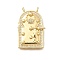 Brass Micro Pave Cubic Zirconia Pendants, Bab Mansour, Real 18K Gold Plated, 33.5x22x7.5mm, Hole: 2.5mm