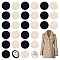 PandaHall 40pcs Fabric Covered Buttons White Black Round Buttons 20mm Crafts Button Cotton Coverd Aluminium Button Cloth Flatback Embellishments for Cotton-padded Clothes Coat Down Jacket