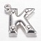 Tarnish Resistant 201 Stainless Steel Charms, Letter K, Stainless Steel Color, 15x15.2x3.2mm, Hole: 1.2mm