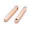 Ion Plating(IP) 304 Stainless Steel Polished Pendant, Bar, Rose Gold, 40x5x5mm, Hole: 3~3.5mm