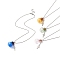 4Pcs 4 Color Lucky Bag Shape Glass Cork Bottles Pendant Necklaces Set,  304 Stainless Steel Ball Chain Necklaces for Women, Mixed Color, 17.20 inch(43.7cm), 1Pc/style