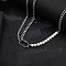 Imitation Pearl Bead Necklaces, Stainless Steel Double Layer Necklace for Unisex