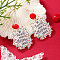 Christmas Acrylic Stud Earrings, 304 Stainless Steel Pin, Word, Stainless Steel Color