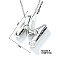 Brass Pave Clear Cubic Zirconia Shiny Balloon Letter Pendant Necklaces, Hip-hop Rock Necklaces, Platinum, Letter M, 15.75 inch(40cm)