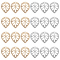 24Pcs 2 Colors Brass Charms, Hollow Leaf Charm, Mixed Color, 14x11x1mm, Hole: 1mm, 12pcs/color