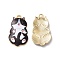 Alloy Enamel Pendants, Light Gold, Cat, Black, 25x14x2.3mm, Hole: 1.6mm
