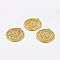 Alloy Pendants, Cadmium Free & Nickel Free & Lead Free, Flat Round, Golden, 35x2.5mm, Hole: 2mm