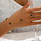 Vintage Floral 304 Stainless Steel Shell Link Ring Bracelets for Women, Real 18K Gold Plated