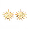 304 Stainless Steel Pendants, Sun Charms, Ion Plating(IP), Real 18K Gold Plated, 42.5x39x2.5mm, Hole: 2mm