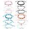 4 Sets 4 Colors 304 Stainless Steel & Alloy Wave & Flat Round Charm Bracelet, Bohemia Bracelets Set, Wax Rope Adjustable Bracelet, Bohemia Bracelets for Women, Mixed Color, Inner Diameter: 1-5/8~3-5/8 inch(4.2~9.3cm), 3Pcs/set, 1 Set/color