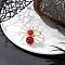 Natural Carnelian Beaded Finger Rings, Spider, with Golden Eco-Friendly Copper Wire, Inner Diameter: 18mm