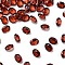 Faceted Natural Garnet Cabochons, Pointed Back, Oval Shape, 4x3x2mm