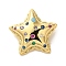 Rack Plating Brass Micro Pave Clear Cubic Zirconia Charm, with Enamel, Long-Lasting Plated, Cadmium Free & Lead Free, Star, Real 18K Gold Plated, 13x13.5x5.5mm, Hole: 2.5x1.5mm