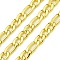 304 Stainless Steel Figaro Chains, Unwelded, with Spool, Real 18K Gold Plated, Link: 8x5x1.5mm & 10.5x5x1.5mm