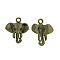 Tibetan Style Alloy Elephant Pendants, Cadmium Free & Nickel Free & Lead Free, Antique Bronze, 25x21x4mm, Hole: 2.5mm