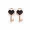 Alloy Pendants, Cadmium Free & Lead Free, with Enamel, Heart Key, Light Gold, Black, 16x7x2mm, Hole: 1.5mm