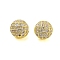 Rack Plating Brass Clear Cubic Zirconia Pendants, Cadmium Free & Lead Free, Long-Lasting Plated, Hamburger Shape, Real 18K Gold Plated, 9x8.5mm, Hole: 1.8mm