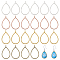 64Pcs 4 Colors Alloy Open Back Bezel Teardrop Pendants, for DIY UV Resin, Epoxy Resin, Pressed Flower Jewelry, Mixed Color, 33.5x20.5x5.5mm, Hole: 2.6mm, Inner Diameter: 25.5x17.5mm, 16pcs/color