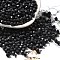Baking Paint Glass Seed Beads, Bicone, Black, 4.5x4mm, Hole: 1.1mm, about 6428pcs/pound