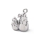 Brass Rhinestone Crystal Pendants, Cadmium Free & Nickel Free & Lead Free, Bamboo Shoots Charm, Real Platinum Plated, 14.5x10x5.5mm, Hole: 1.2mm