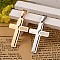Latin Cross 304 Stainless Steel Pendants, with Word Jesus, Mixed Color, 30x18x2.5mm, Hole: 3.5x6mm