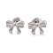 Non-Tarnish 304 Stainless Steel Stud Earrings, Bowknot, Stainless Steel Color, 9x12mm