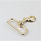 Zinc Alloy Handbag Purse Belt Clasp Clip, Snap Hook Lobster Clasps Buckles, Light Gold, 70x44x4mm