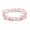 Natural Rose Quartz Chips Beaded Stretch Bracelet for Women, 6-3/4~8-5/8 inch(17~22cm)