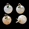 Natural Cherry Blossom Agate Pendants, with Alloy Enamel Loops, Apple, for Teacher's Day, 16x14mm, Hole: 4x2mm